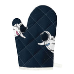 Astronaut Couple In Space Print Single Oven Mitt