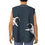 Astronaut Couple In Space Print Sleeveless Baseball Jersey