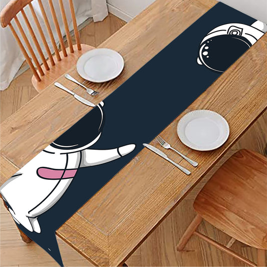 Astronaut Couple In Space Print Table Runner