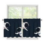 Astronaut Couple In Space Print Tier Curtains