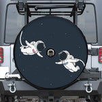 Astronaut Couple In Space Print Tire Cover With Camera Hole