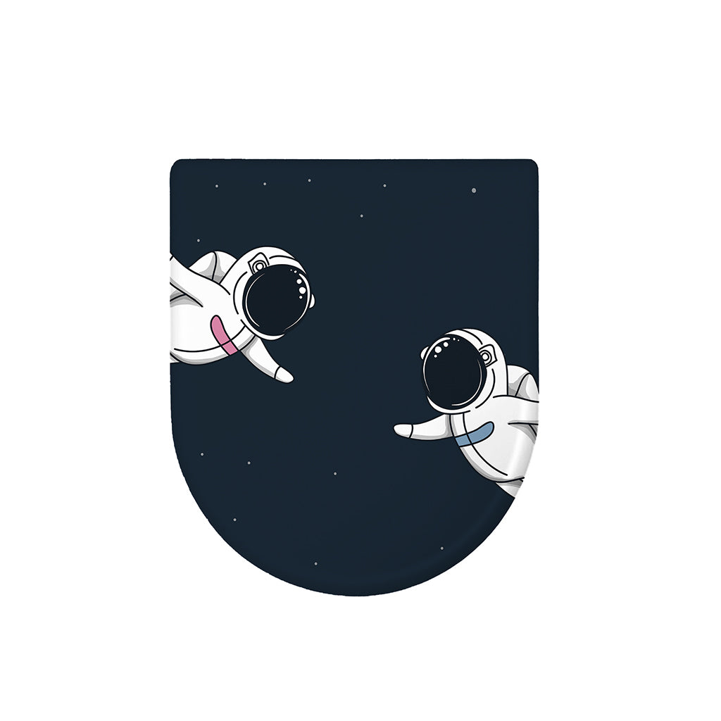 Astronaut Couple In Space Print Toilet Lid Cover