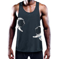 Astronaut Couple In Space Print Men's Workout Tank Top