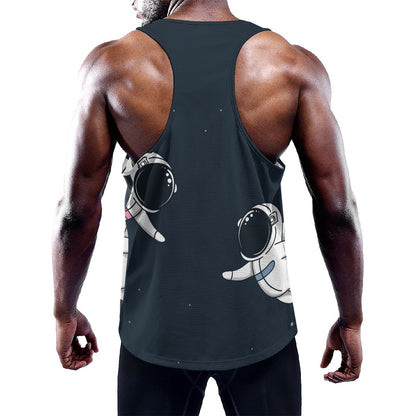 Astronaut Couple In Space Print Training Tank Top