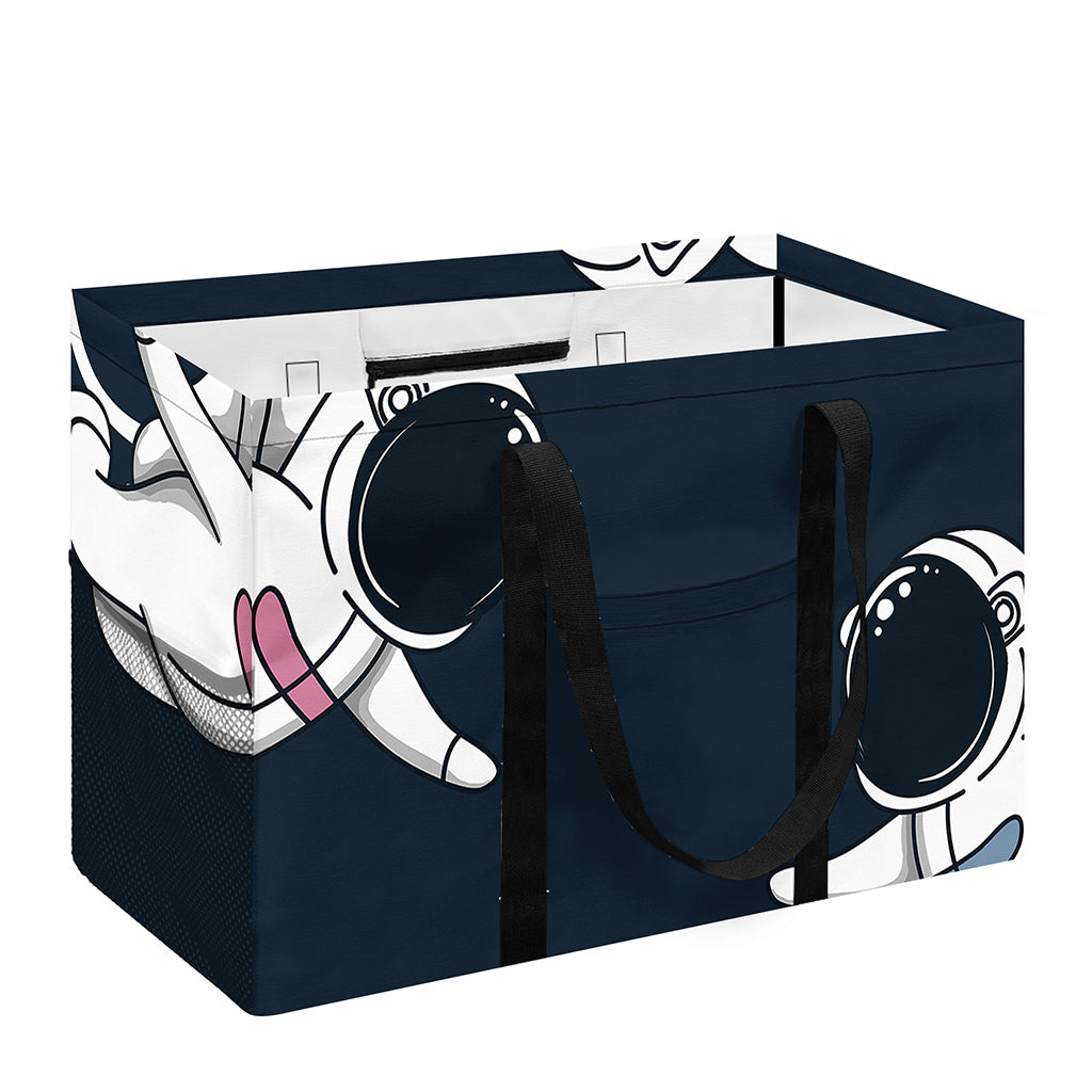 Astronaut Couple In Space Print Utility Tote Bag