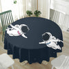 Astronaut Couple In Space Print Waterproof Round Tablecloth