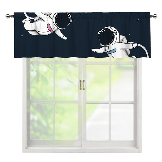 Astronaut Couple In Space Print Window Valance