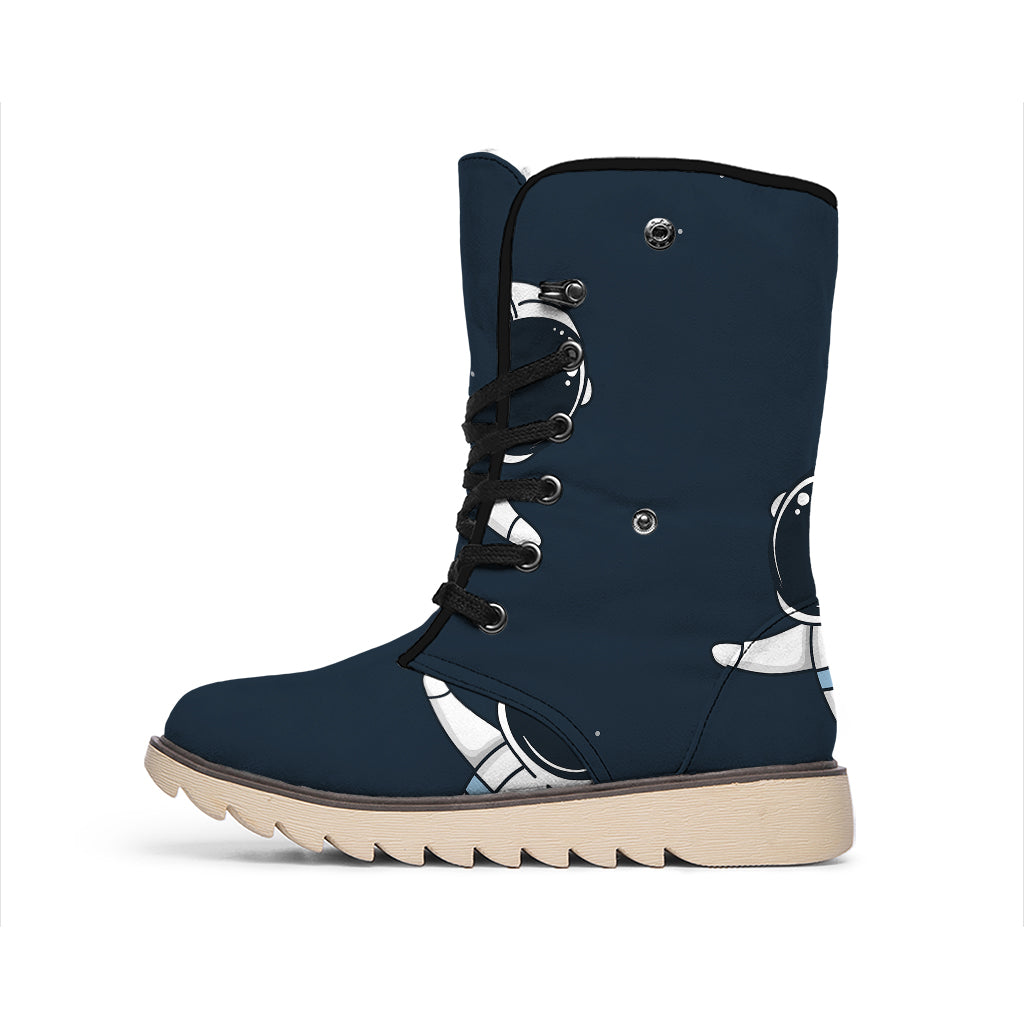 Astronaut Couple In Space Print Winter Boots