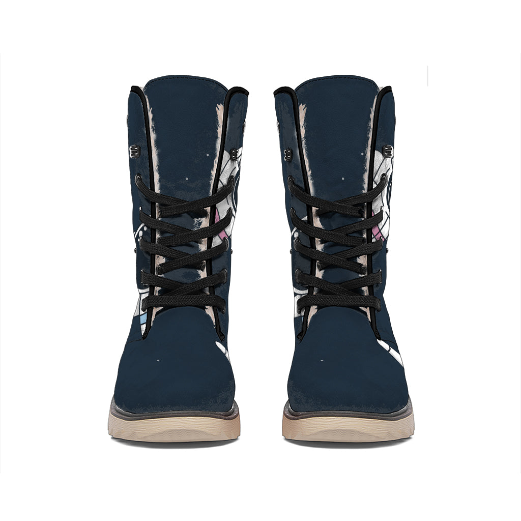 Astronaut Couple In Space Print Winter Boots