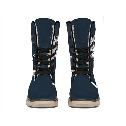 Astronaut Couple In Space Print Winter Boots