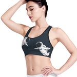 Astronaut Couple In Space Print Women's Sports Bra