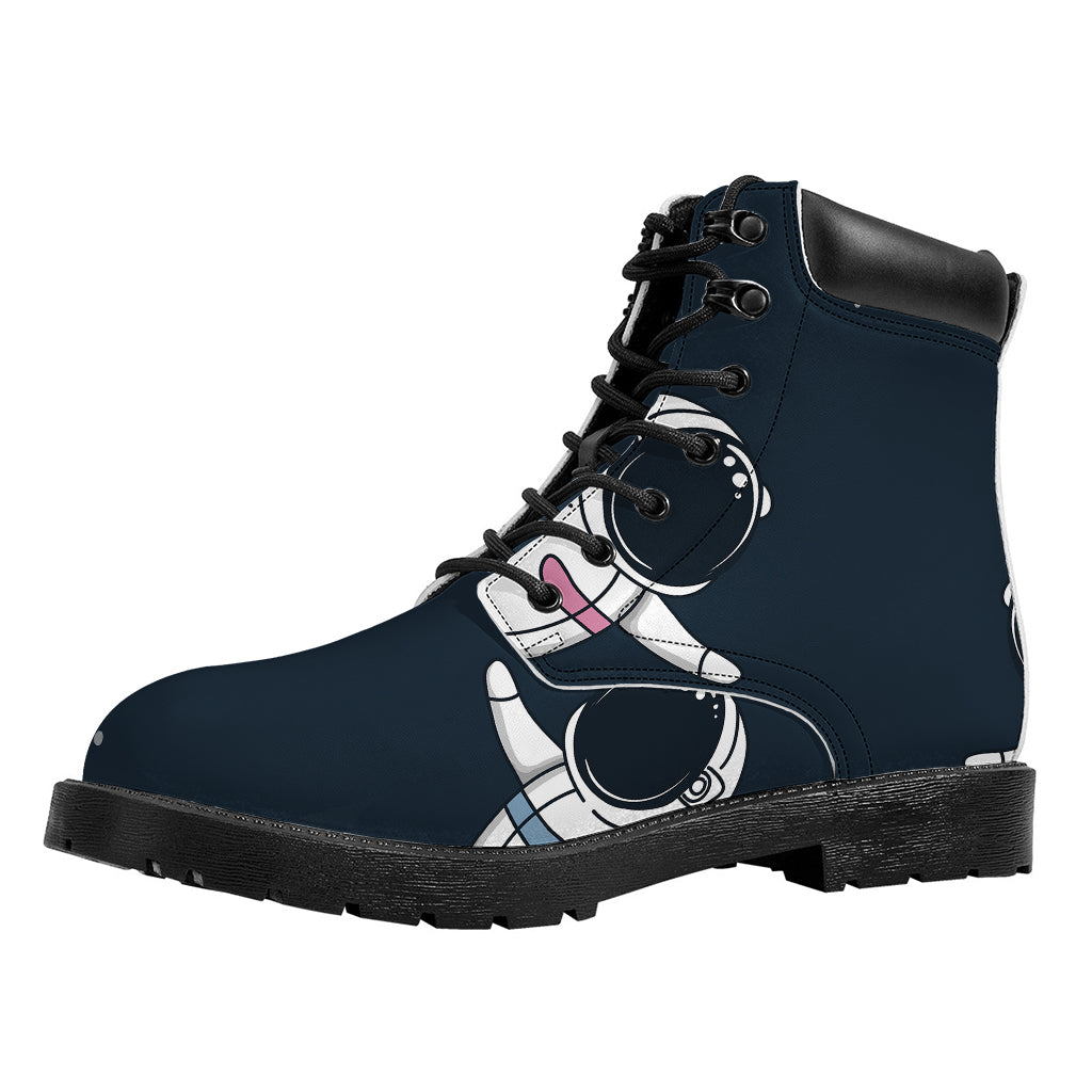 Astronaut Couple In Space Print Work Boots