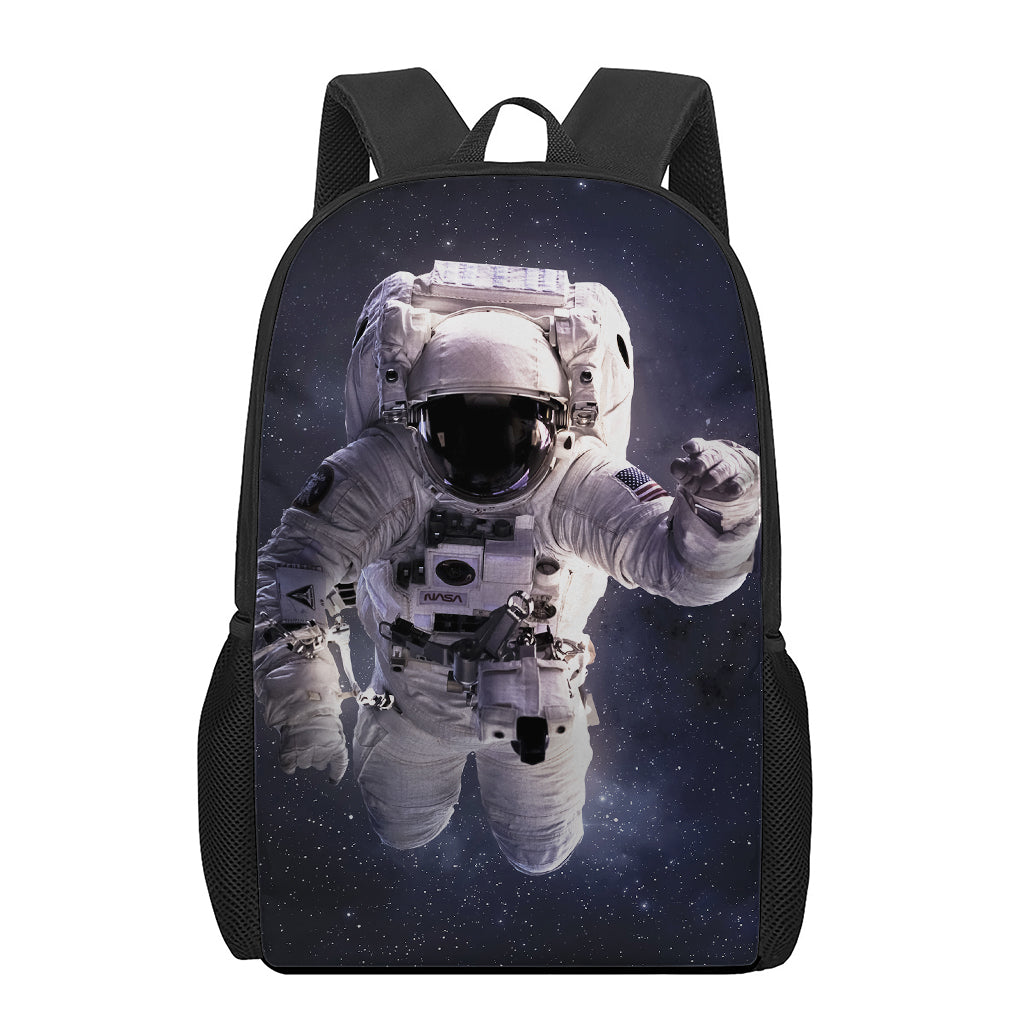 Astronaut Floating In Outer Space Print 17 Inch Backpack