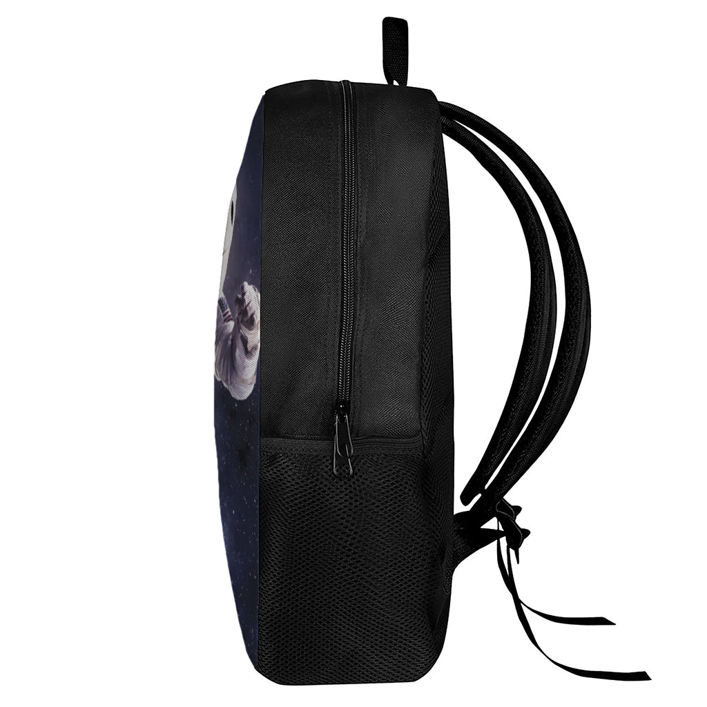 Astronaut Floating In Outer Space Print 17 Inch Backpack