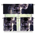 Astronaut Floating In Outer Space Print 3 Piece Kitchen Curtains