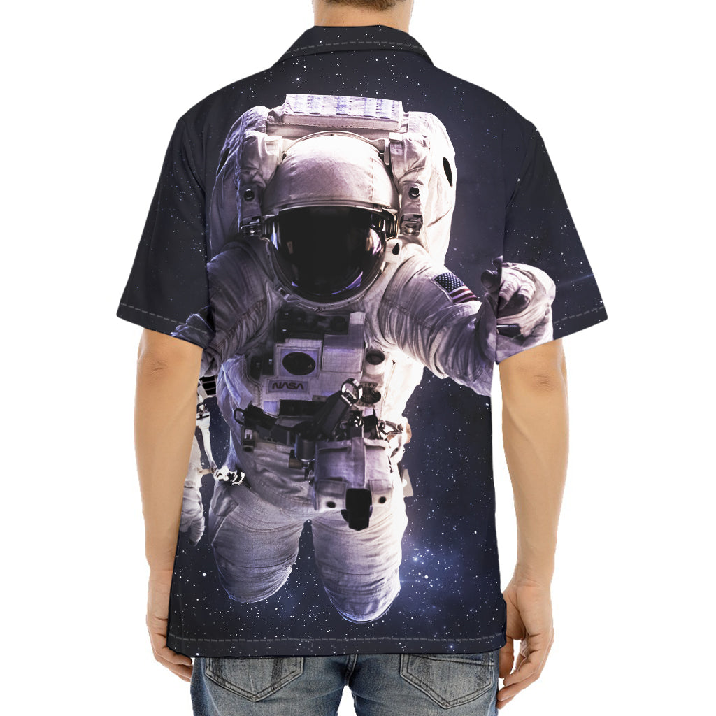 Astronaut Floating In Outer Space Print Aloha Shirt