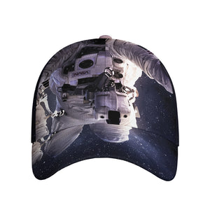 Astronaut Floating In Outer Space Print Baseball Cap