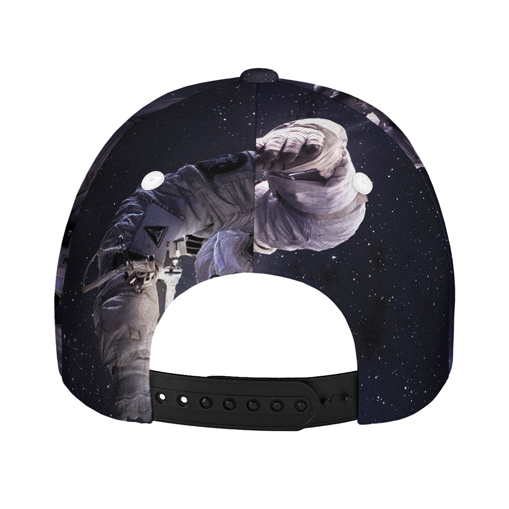 Astronaut Floating In Outer Space Print Baseball Cap