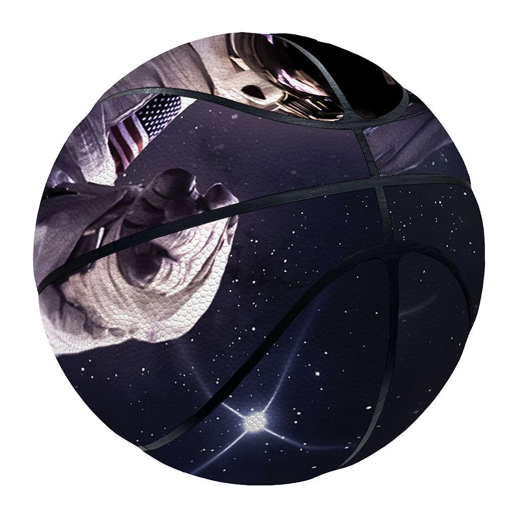 Astronaut Floating In Outer Space Print Basketball