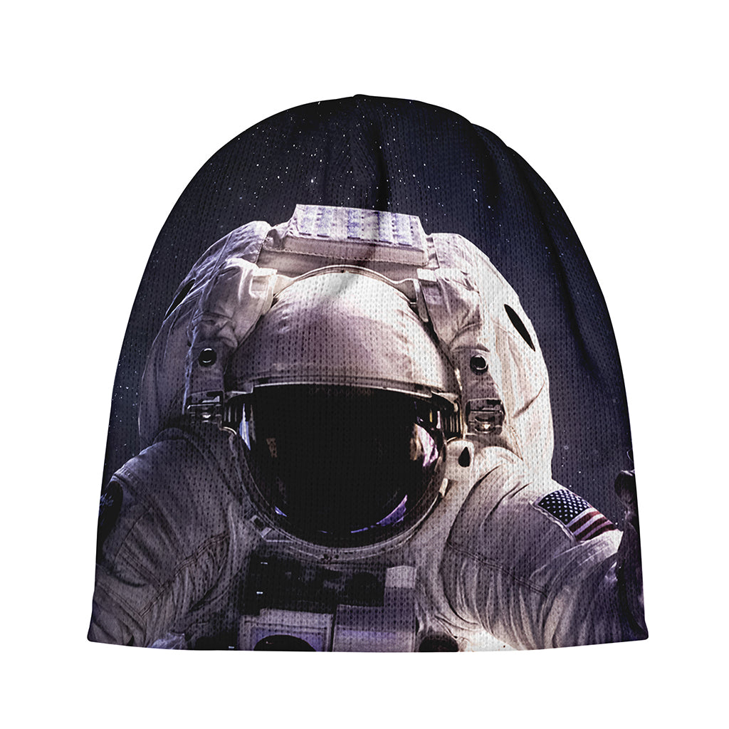 Astronaut Floating In Outer Space Print Beanie
