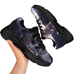 Astronaut Floating In Outer Space Print Black Chunky Shoes