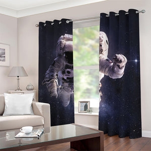 Astronaut Floating In Outer Space Print Blackout Grommet Curtains