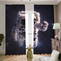 Astronaut Floating In Outer Space Print Dimout Pencil Pleat Curtains