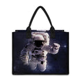 Astronaut Floating In Outer Space Print Canvas Tote Bag