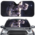 Astronaut Floating In Outer Space Print Car Windshield Sun Shade