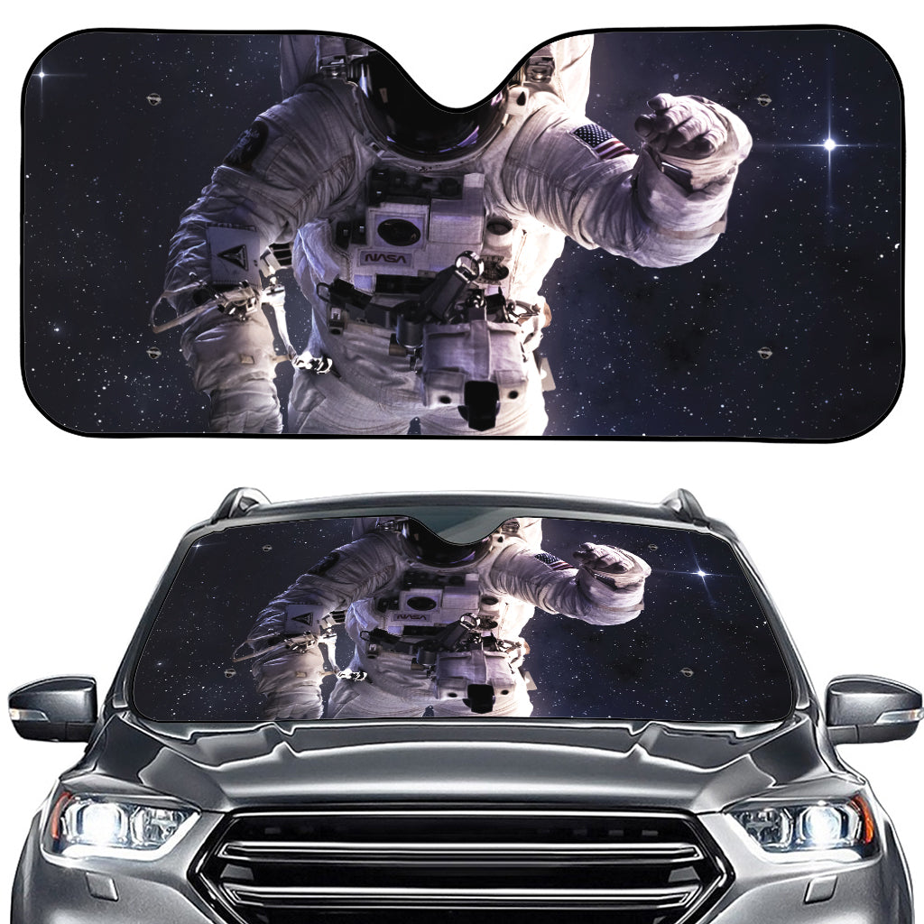 Astronaut Floating In Outer Space Print Car Windshield Sun Shade