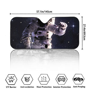 Astronaut Floating In Outer Space Print Car Windshield Sun Shade