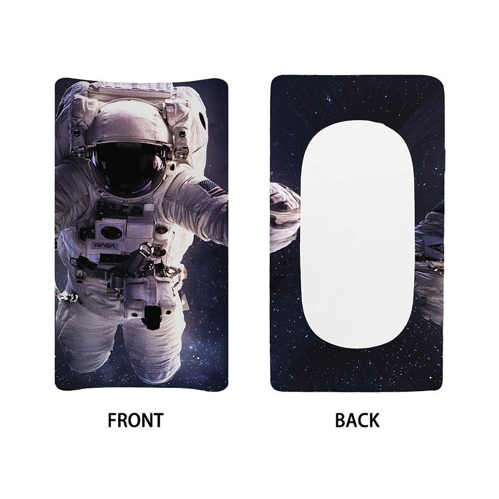Astronaut Floating In Outer Space Print Changing Pad Cover