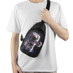 Astronaut Floating In Outer Space Print Chest Bag