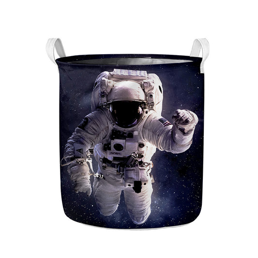 Astronaut Floating In Outer Space Print Collapsible Laundry Basket