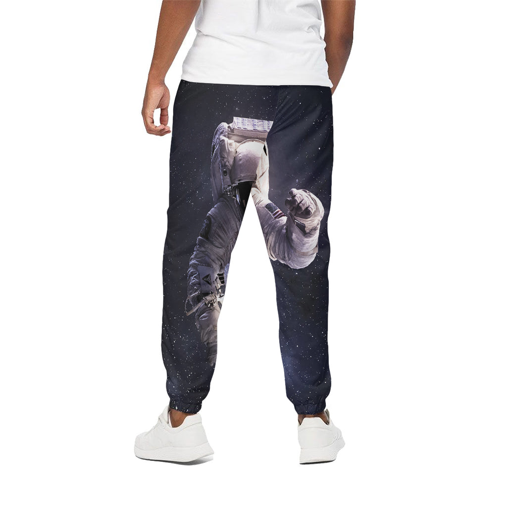 Astronaut Floating In Outer Space Print Cotton Pants