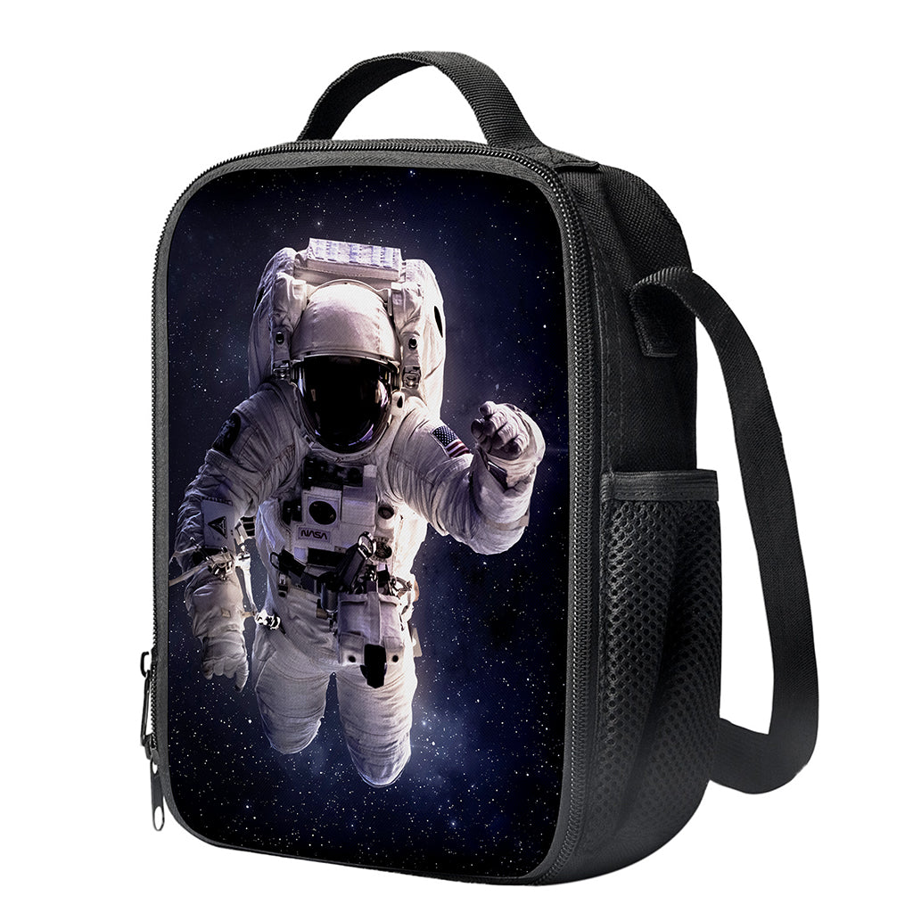 Astronaut Floating In Outer Space Print Crossbody Lunch Bag