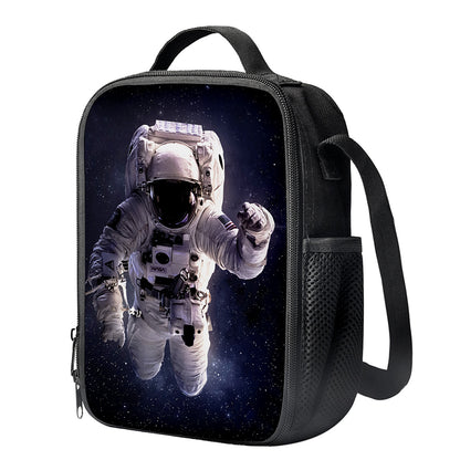 Astronaut Floating In Outer Space Print Crossbody Lunch Bag