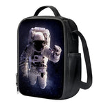 Astronaut Floating In Outer Space Print Crossbody Lunch Bag