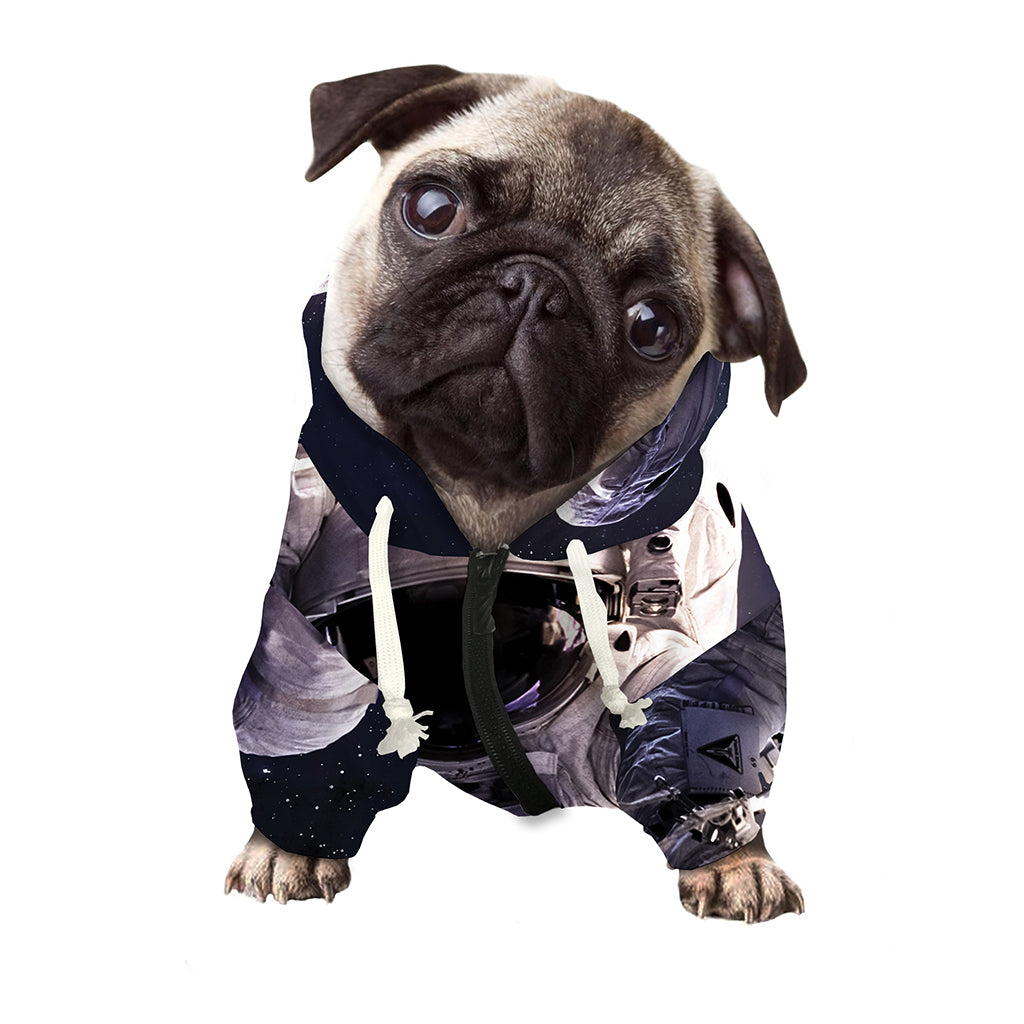 Astronaut Floating In Outer Space Print Dog Zip Up Hoodie
