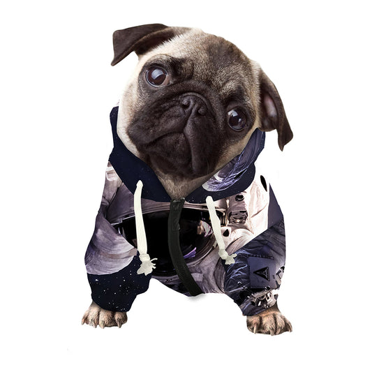 Astronaut Floating In Outer Space Print Dog Zip Up Hoodie