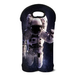 Astronaut Floating In Outer Space Print Double Neoprene Wine Tote