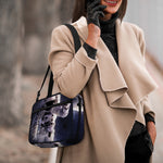 Astronaut Floating In Outer Space Print Double Strap Bible Bag