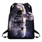 Astronaut Floating In Outer Space Print Drawstring Backpack