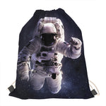 Astronaut Floating In Outer Space Print Drawstring Bag