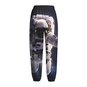 Astronaut Floating In Outer Space Print Fleece Lined Knit Pants