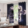 Astronaut Floating In Outer Space Print Grommet Curtains