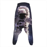 Astronaut Floating In Outer Space Print Hammer Pants