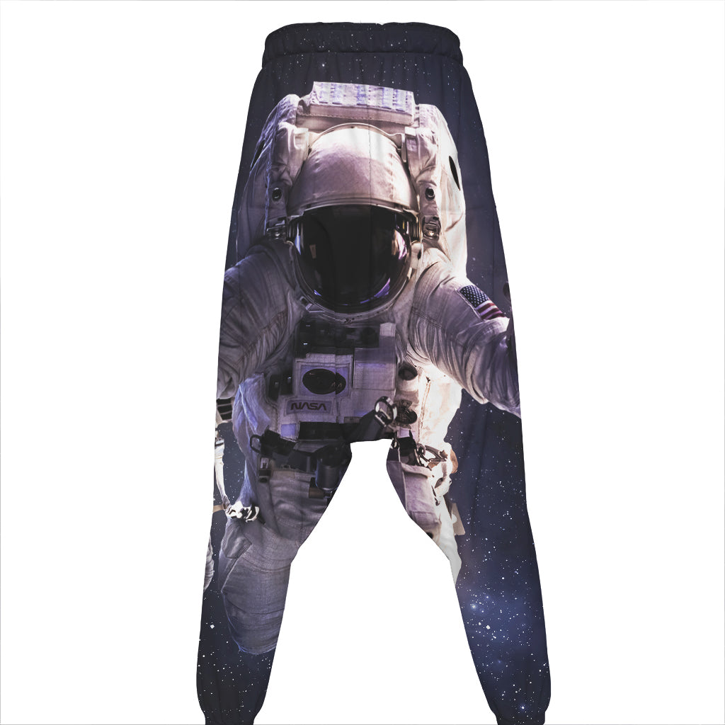 Astronaut Floating In Outer Space Print Hammer Pants