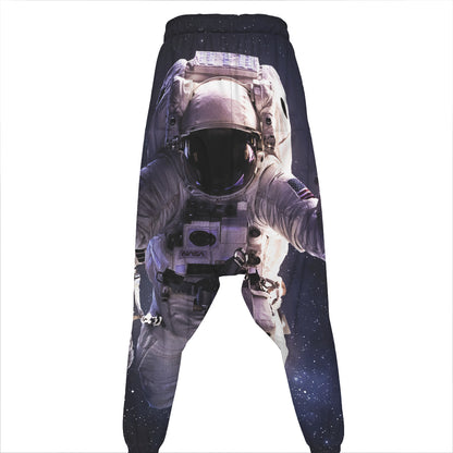 Astronaut Floating In Outer Space Print Hammer Pants