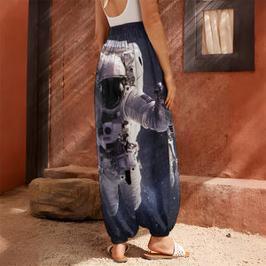 Astronaut Floating In Outer Space Print Harem Pants